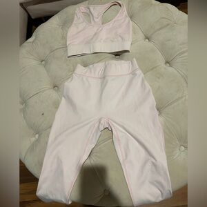 Women's Pink Sports Bra and Leggings Set